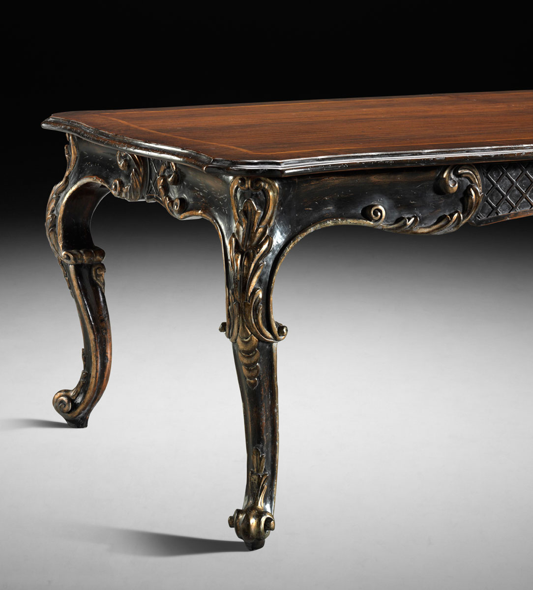 GV-813-BG French Dining Table - Ebony & Gold - Image 3