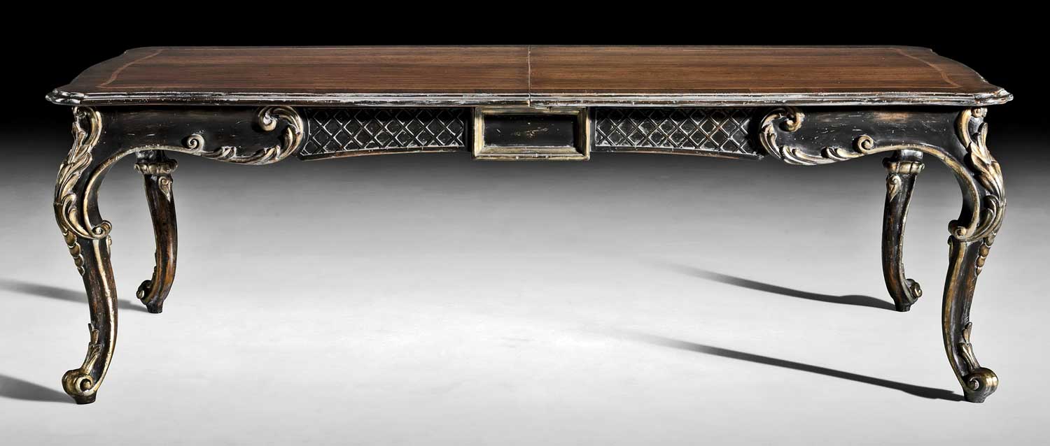GV-813-BG French Dining Table - Ebony & Gold - Image 1