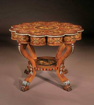 BN-399 Scalloped Top Lamp Table