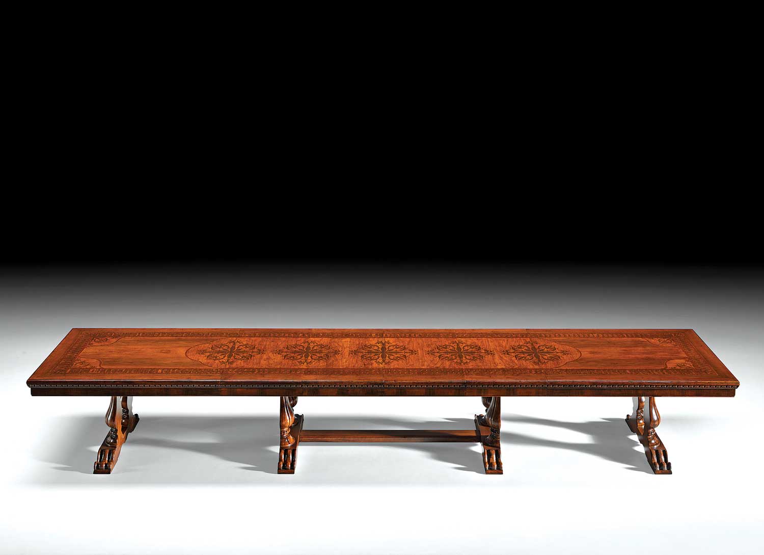 GV-852 Trestle Dining Table w/ Rolling Base - Image 1