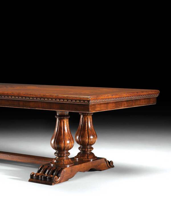 GV-852 Trestle Dining Table w/ Rolling Base