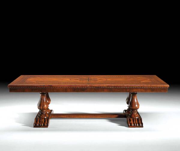GV-852 Trestle Dining Table w/ Rolling Base
