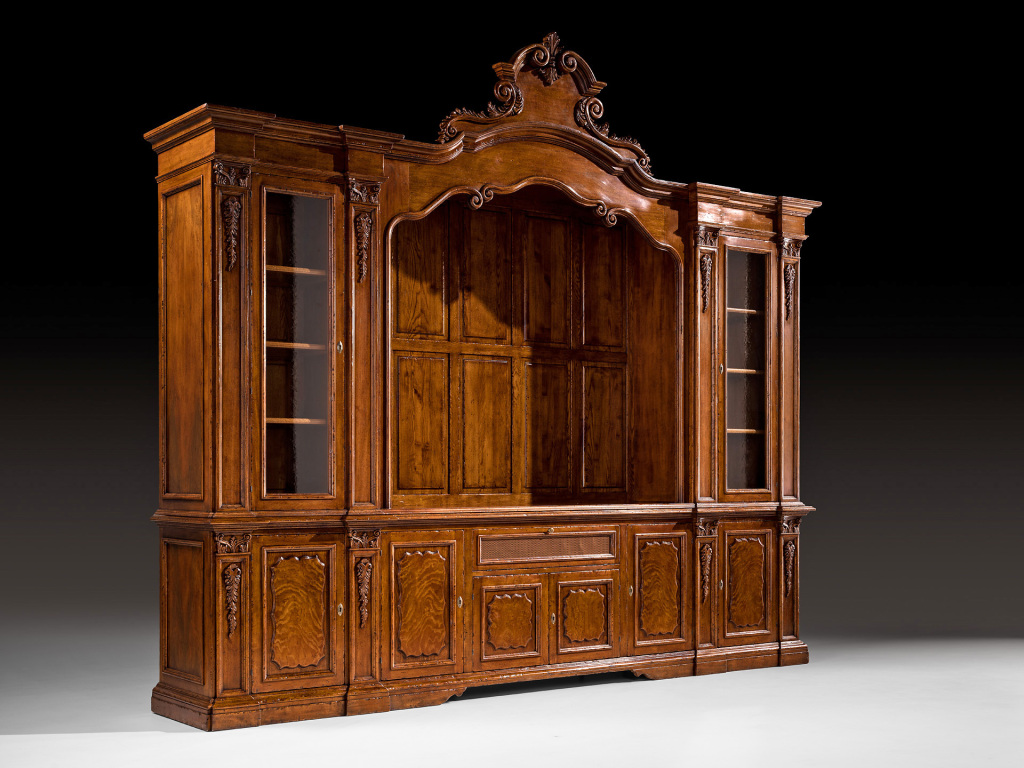 Old World Italian cabinet with hand-carved decoration