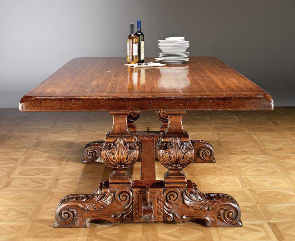 GV-823 Trestle Table w/ Hand Hewn Plank Top - Image 2