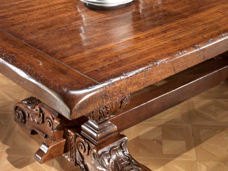 GV-823 Trestle Table w/ Hand Hewn Plank Top - Image 3