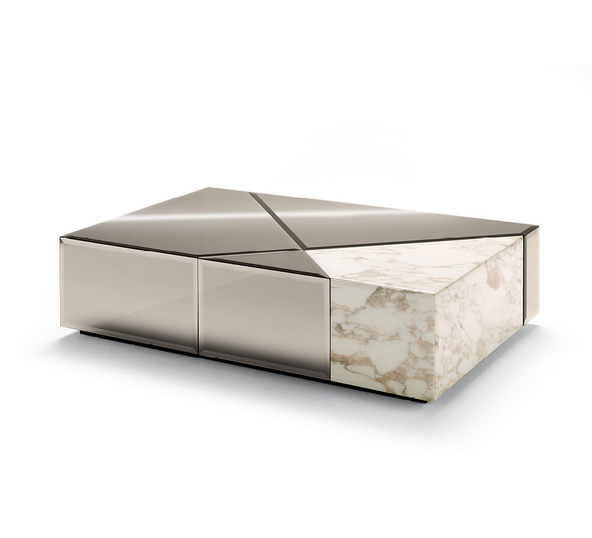 OP-830 Marble and Mirror Coffee Table - Image 1