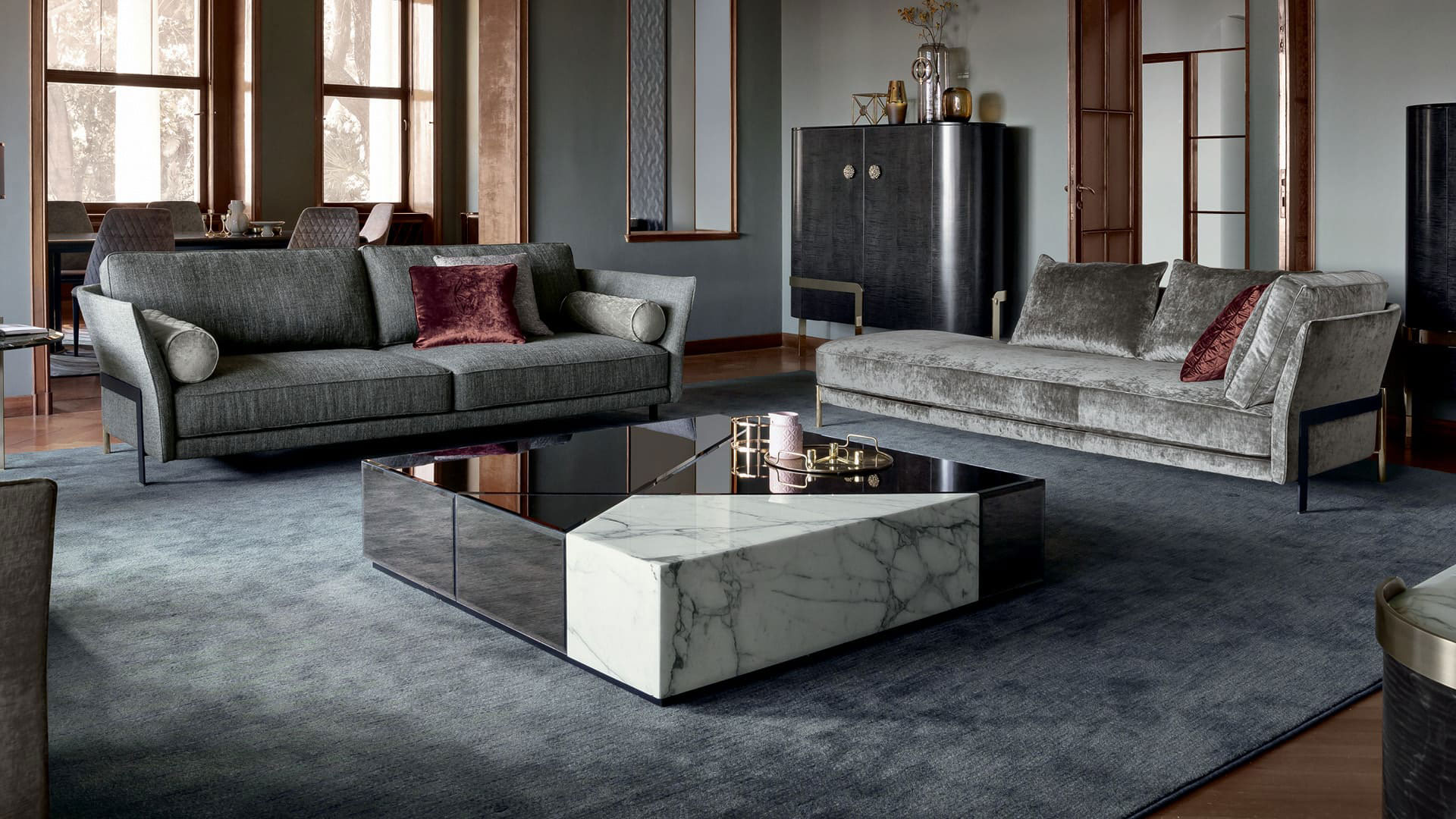 OP-830 Marble and Mirror Coffee Table - Image 3