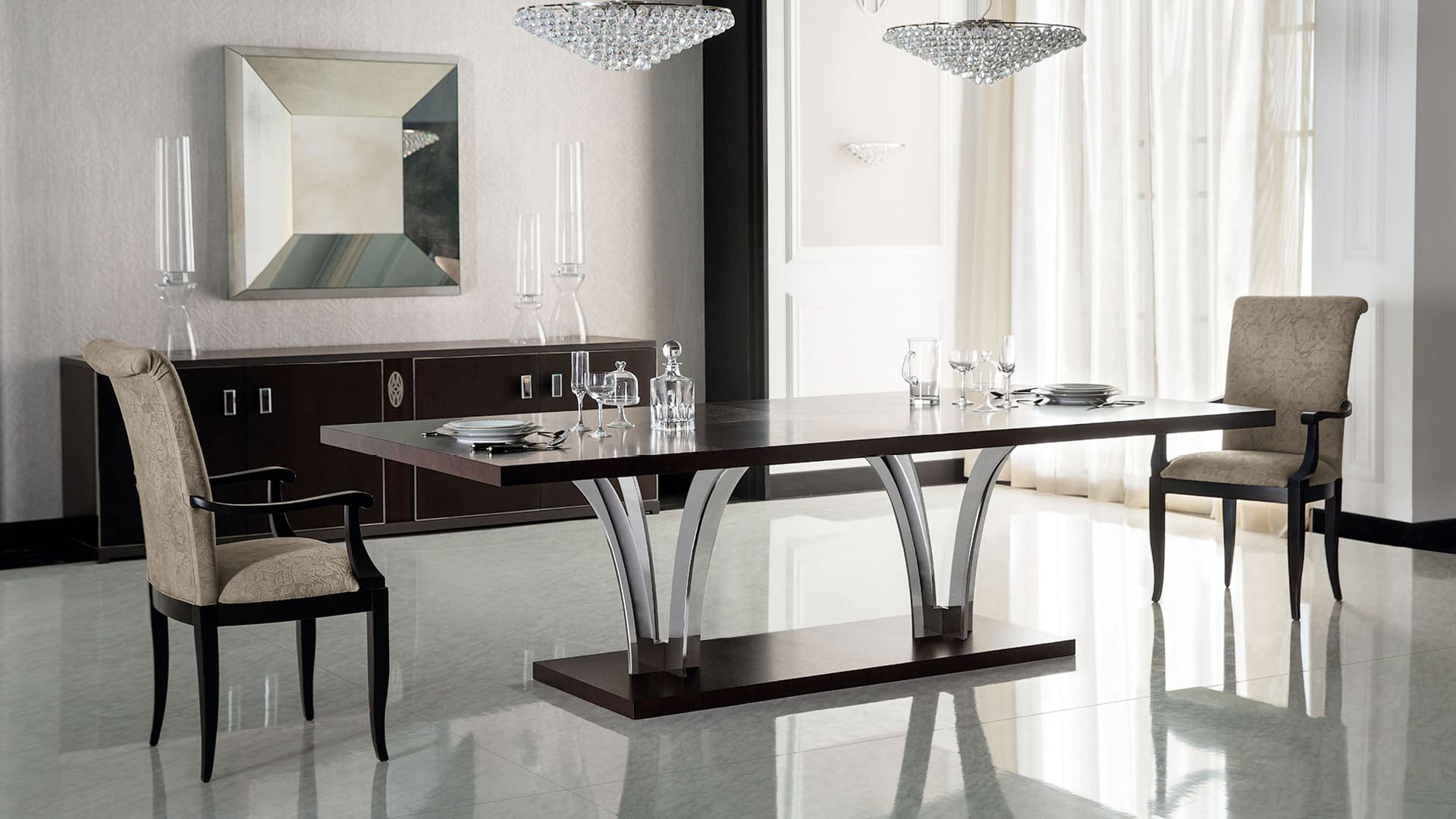 OP-821 Dining Table - Ebony Veneer - Image 2