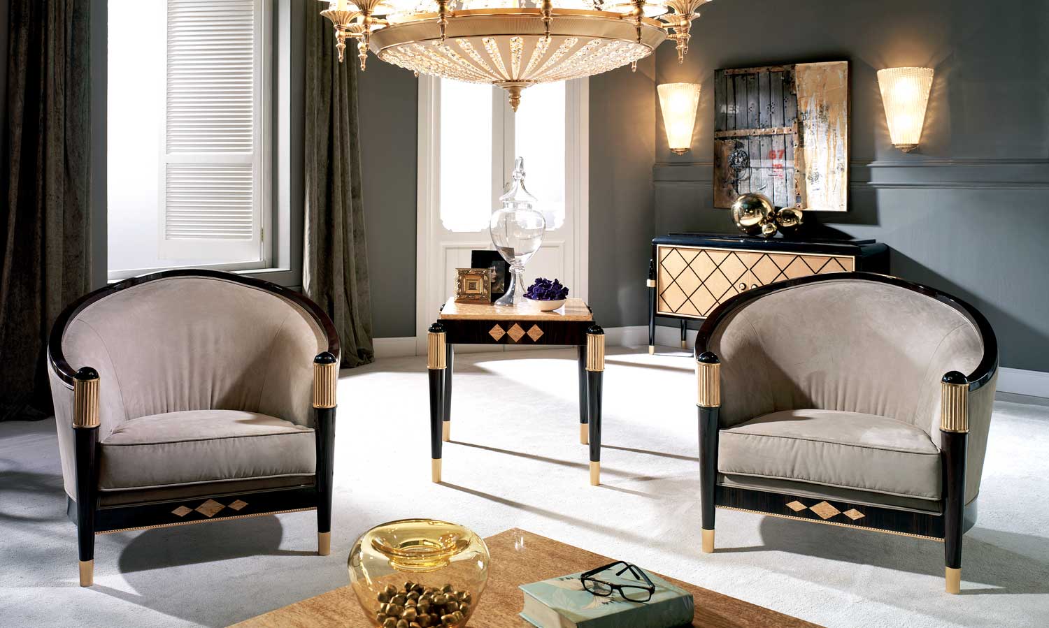 TM-01-1 Makassar Ebony Lounge Chair - Image 1