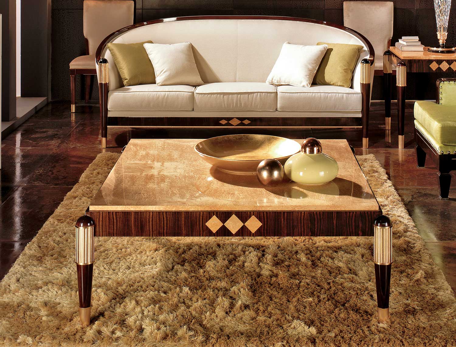 TM-4040 Makassar Ebony Coffee Table - Image 1