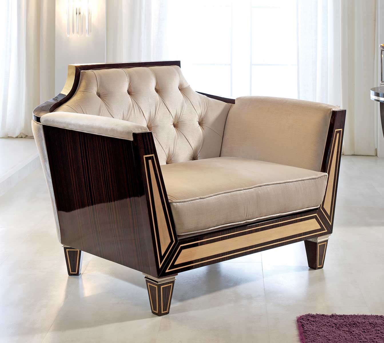 TM-02-1 Makassar Ebony Lounge Chair - Image 1