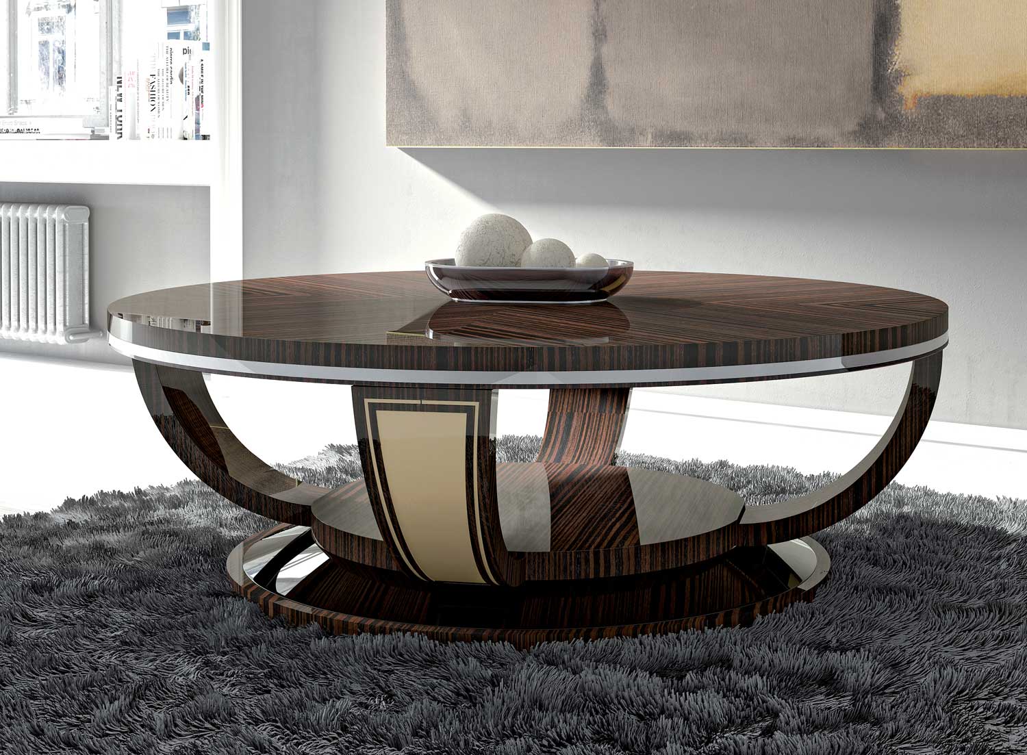 TM-4072 Makassar Ebony Coffee Table - Image 1