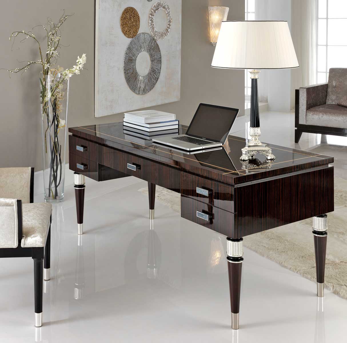 TM-7001 Makassar Ebony Desk - Image 1