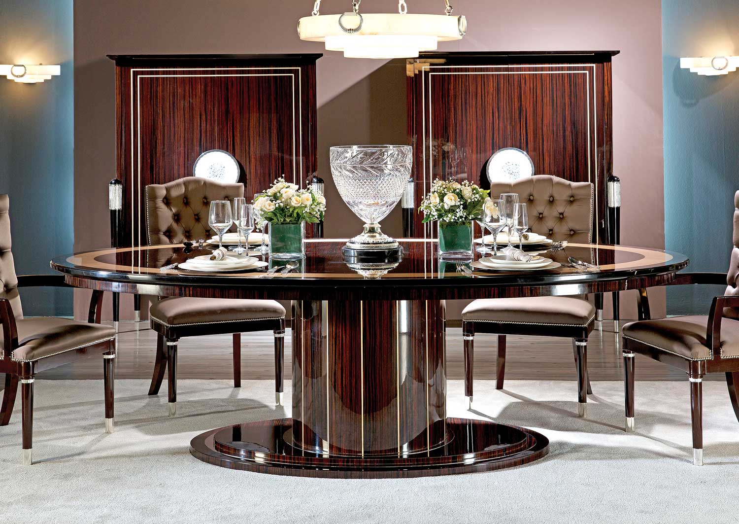 TM-102 Makassar Ebony Dining Table - Image 1
