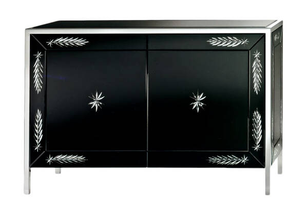 AV-6000-B Black Mirrored Sideboard