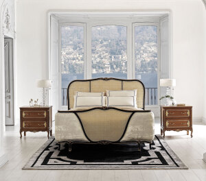 AC-110409-C19 Louis XV Bed with Vienna Straw Panels - Image 5