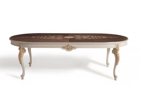 AC-307329-R25 Dining Table with Inlaid Top