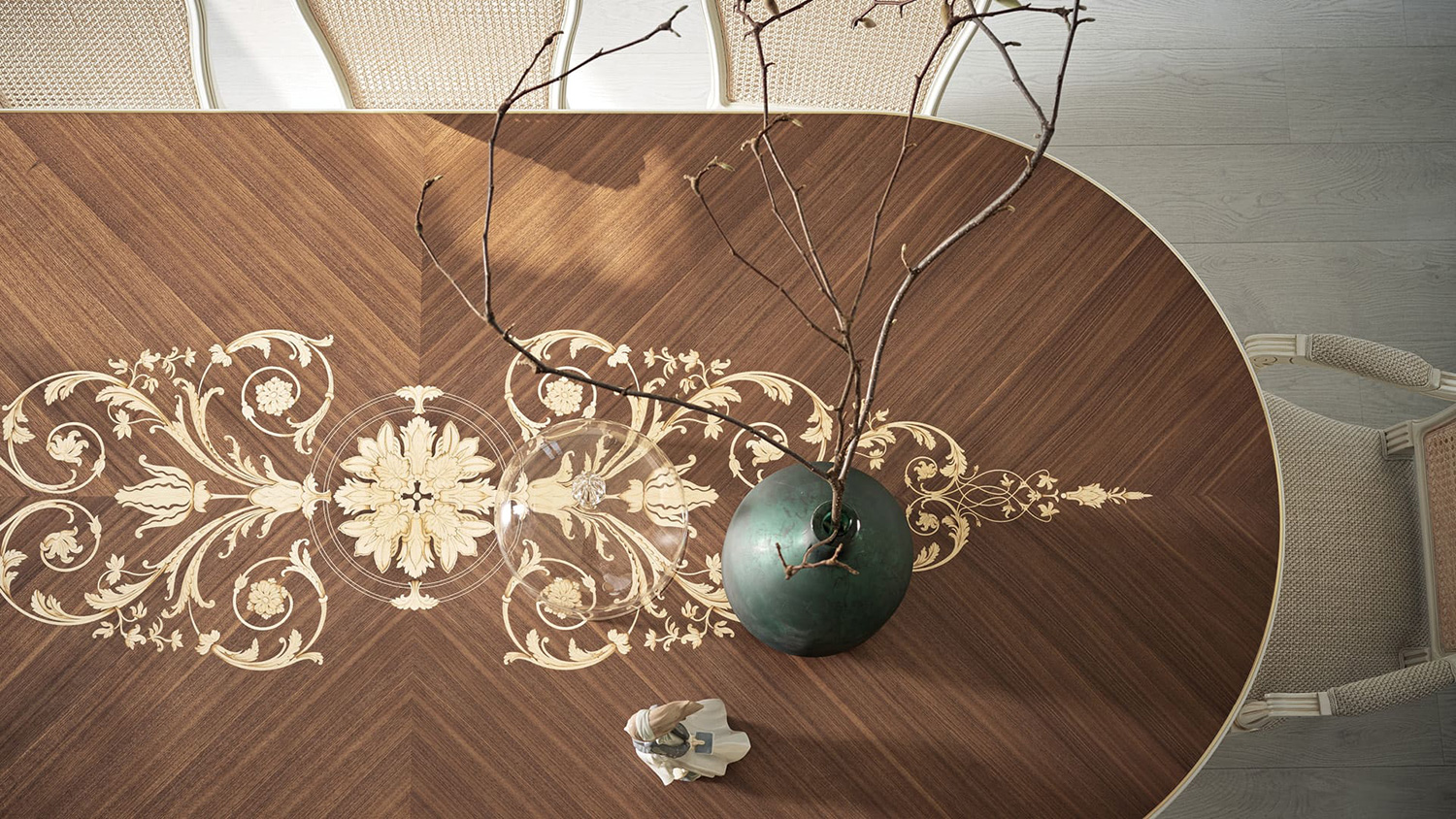 AC-307329-R25 Dining Table with Inlaid Top - Image 2