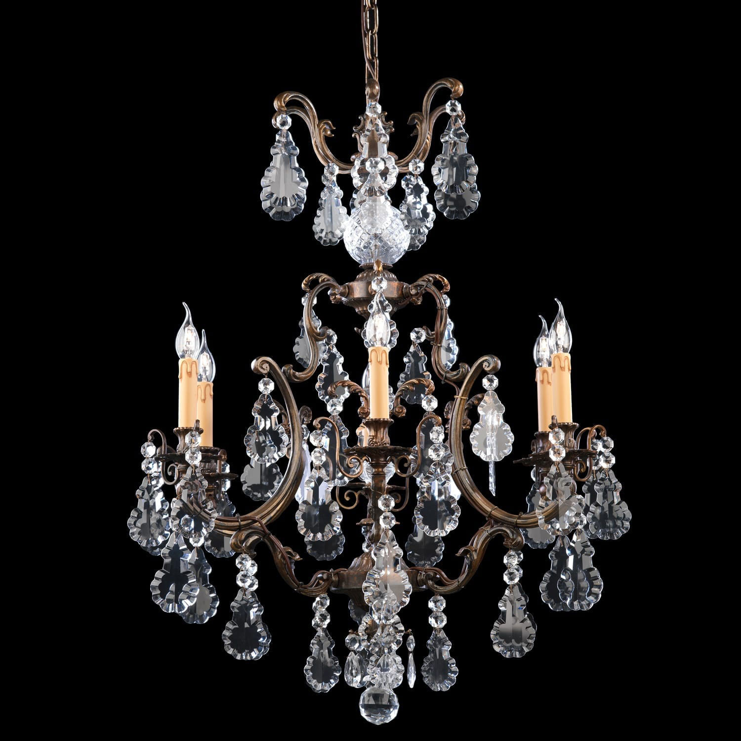 BL-140 Six-Light Rococo Crystal Chandelier - Image 1