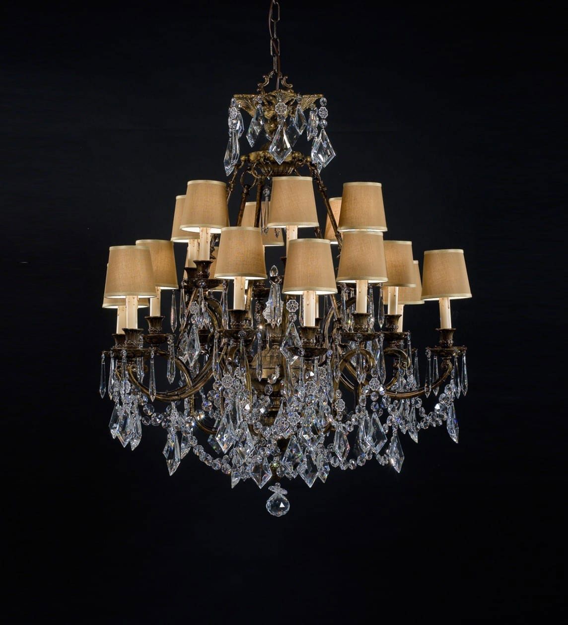 BL-208 18-Light Crystal Chandelier with Shades - Image 1
