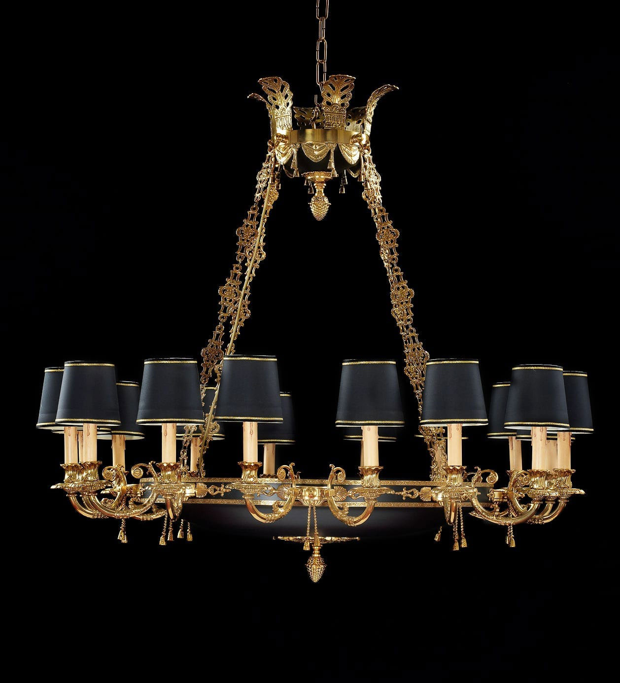 BL-357 Empire Chandelier with Black Shades - Image 1