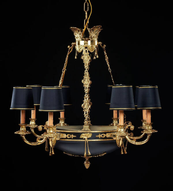 BL-358 Empire Chandelier with Black Shades