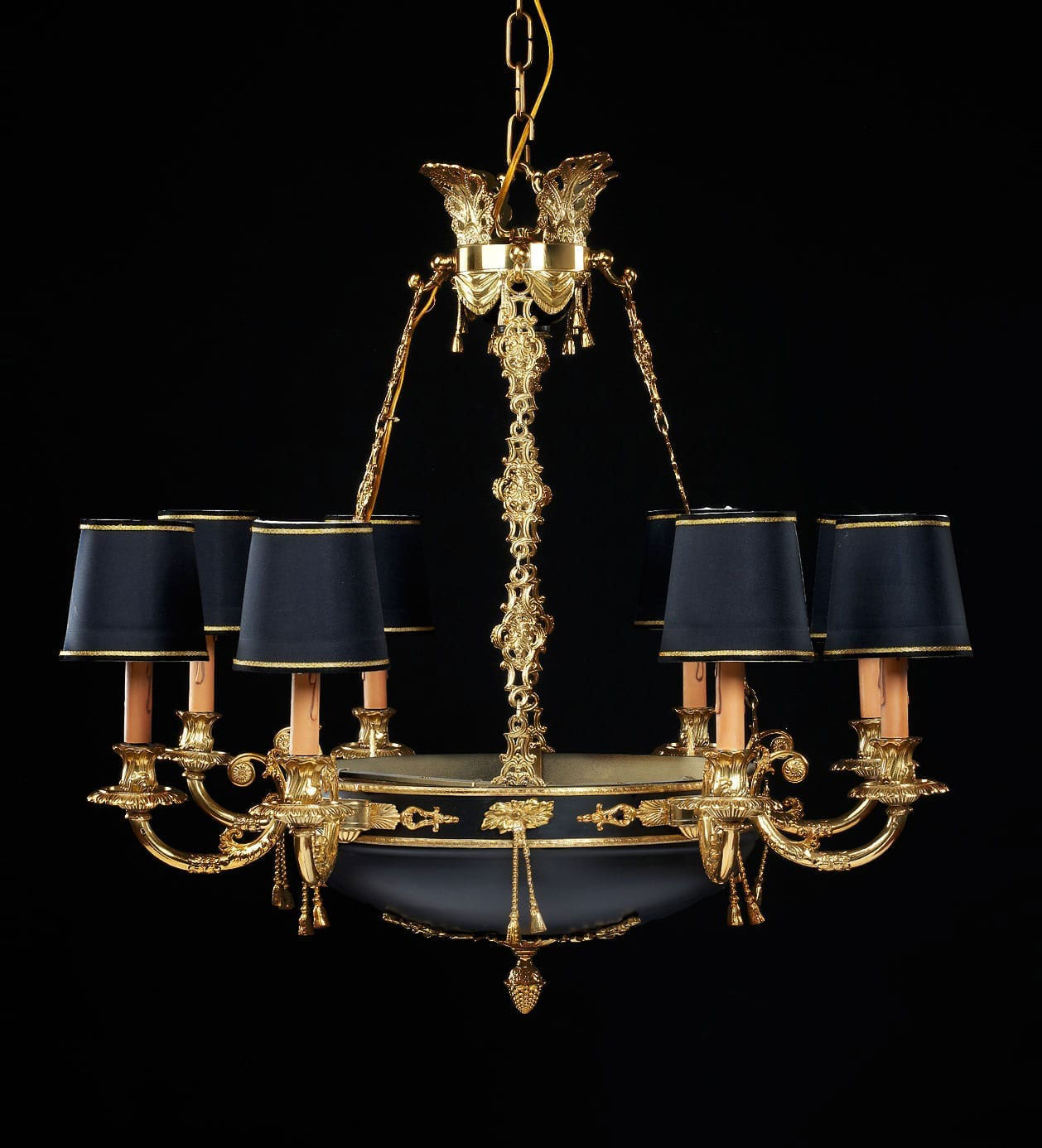 BL-358 Empire Chandelier with Black Shades - Image 1