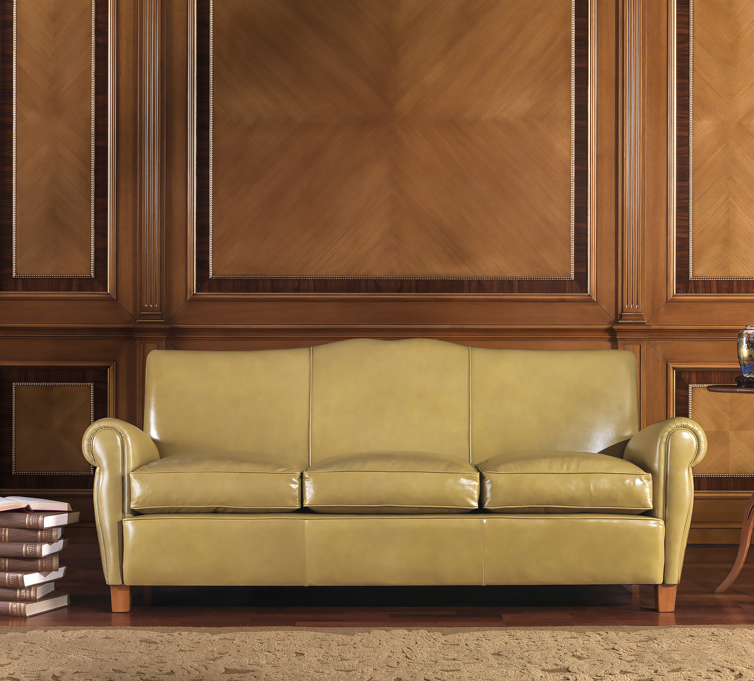 OR-241-3S Transitional Leather Sofa - Image 1