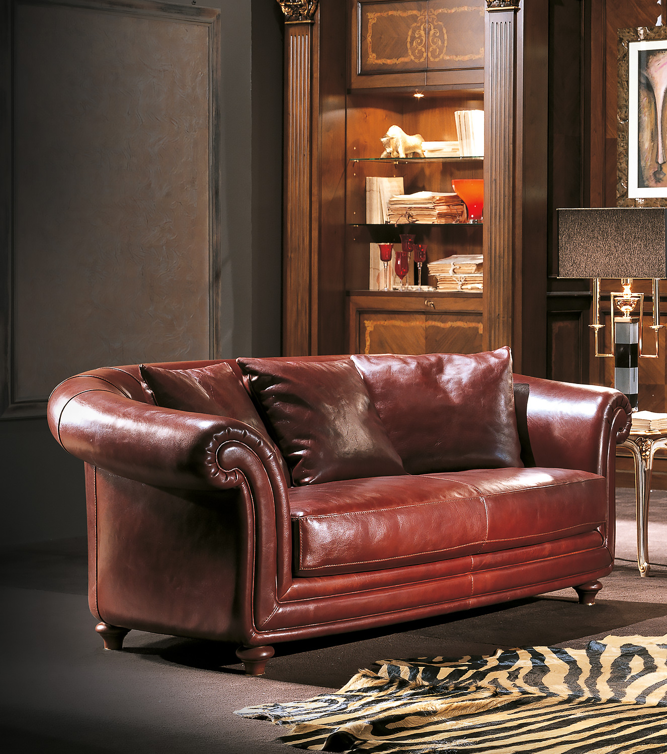 OR-245-2S Traditional Leather Love Seat - Image 1