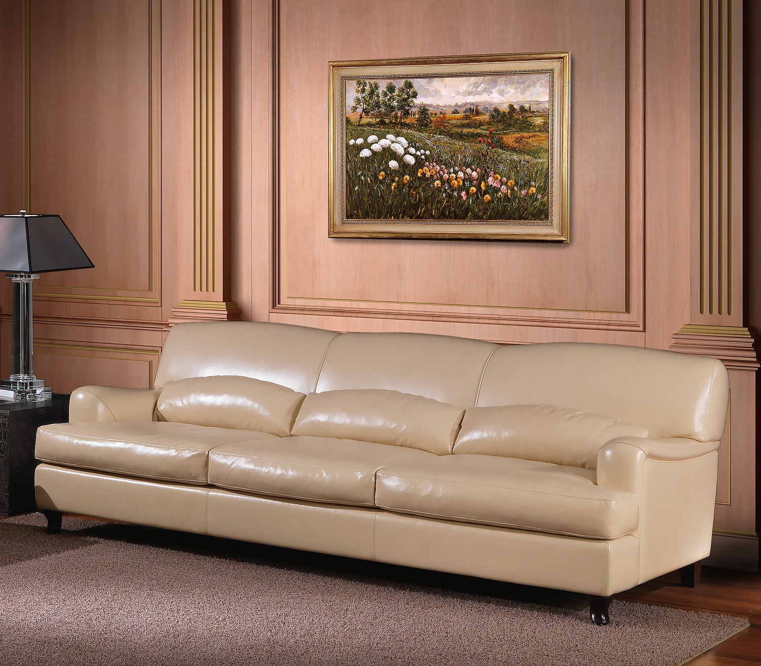 OR-246-3S Transitional Leather Sofa - Image 1