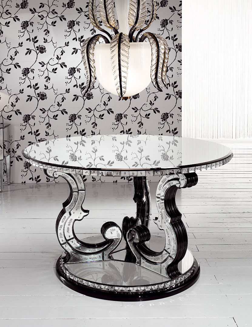 AV-2007 Round Mirrored Dining Table - Image 2