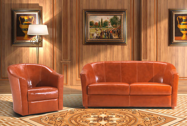 OR-250-2S Contemporary Leather Love Seat