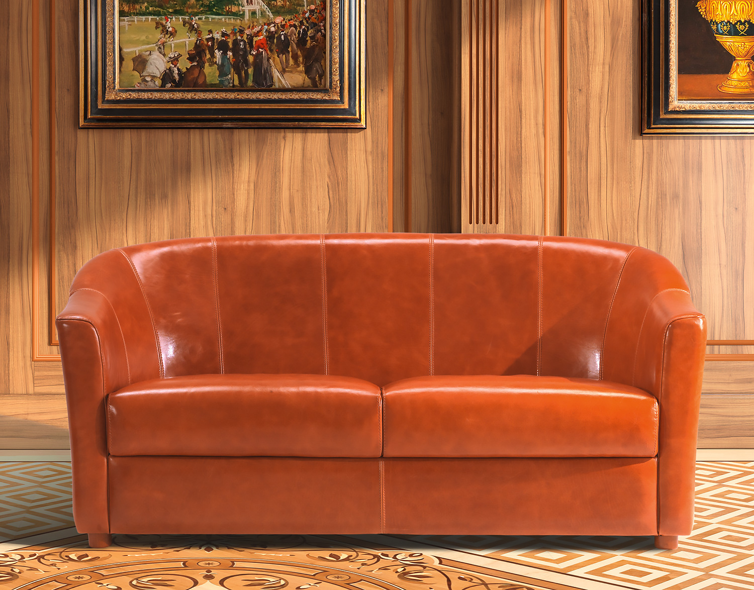 OR-250-2S Contemporary Leather Love Seat - Image 1