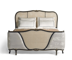 AC-110409-C19 Louis XV Bed with Vienna Straw Panels - Image 6