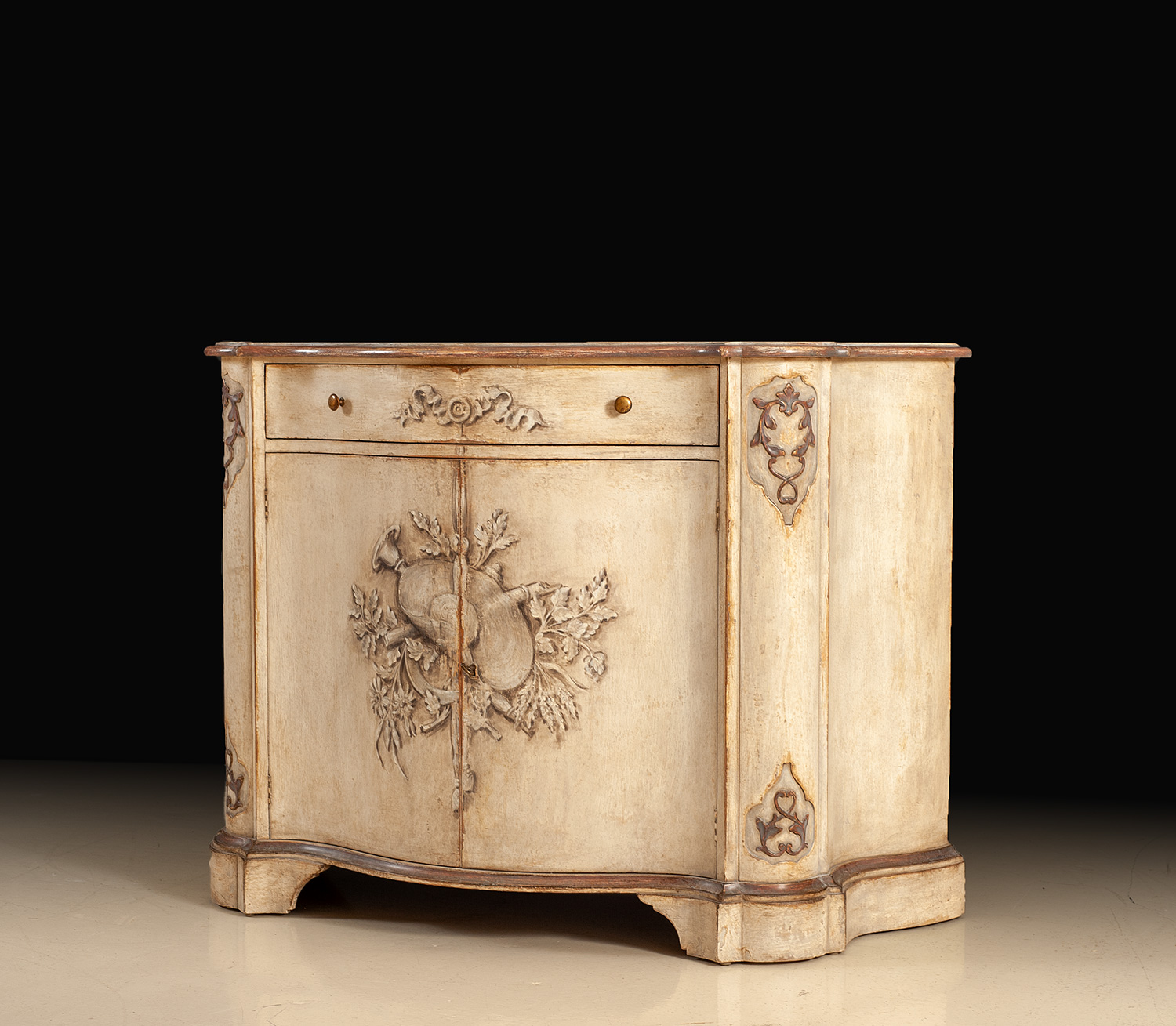 BAR-101 Rustic Hand Painted Credenza - Image 1