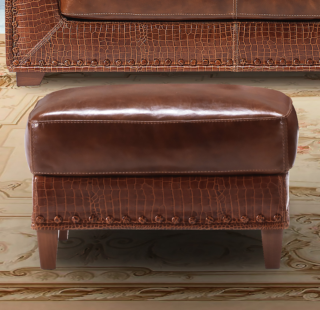 OR-237-O Transitional Leather Ottoman - Image 1