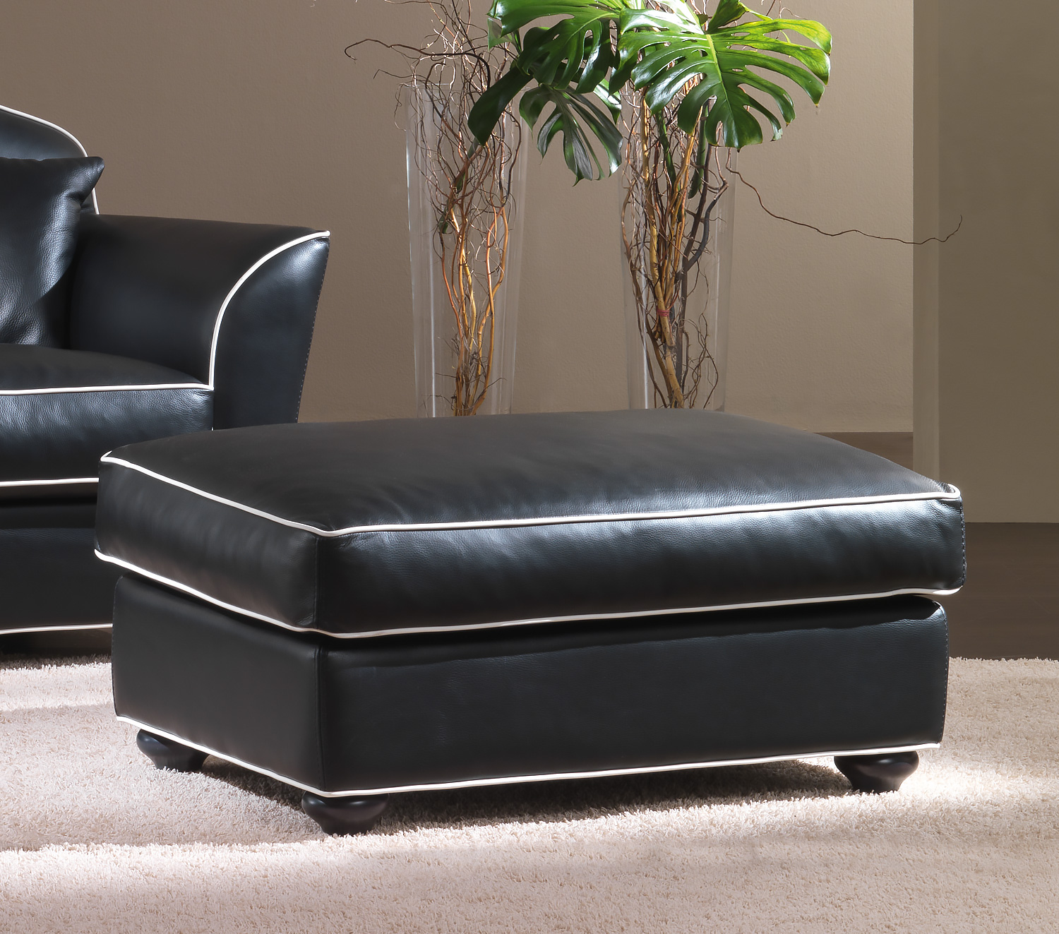 OR-248-O Transitional Leather Ottoman - Image 1