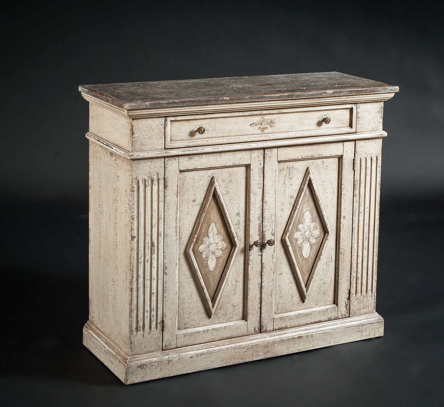 PM-3887-B Hand Painted Sideboard w/Rust Top - Image 1