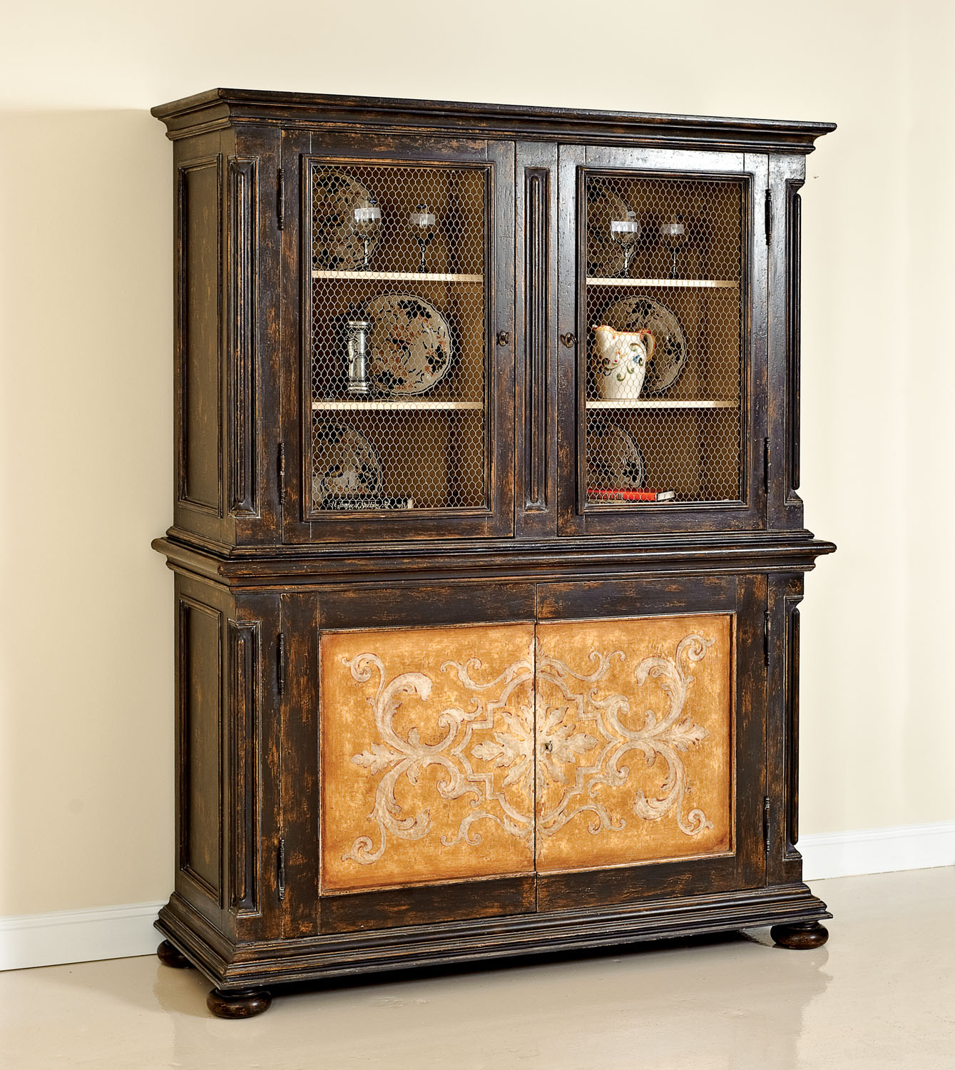 PM-4710A Two Piece Tuscany Style Buffet and Hutch - Image 1