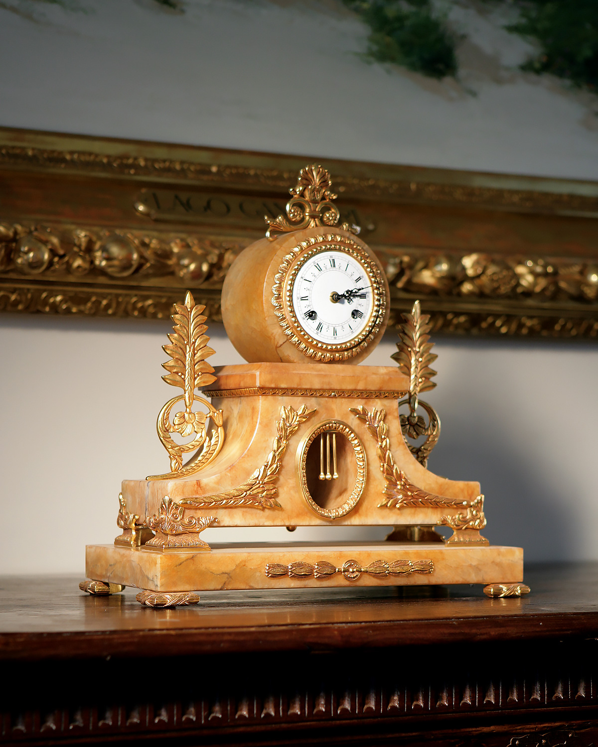 M-A119-1 Brandy Alabaster Clock - Image 1
