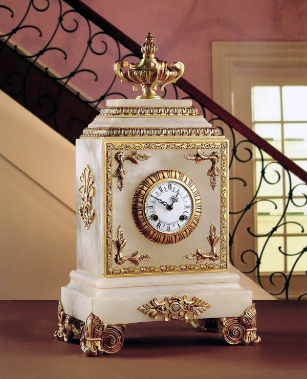 M-A120 White Alabaster Clock