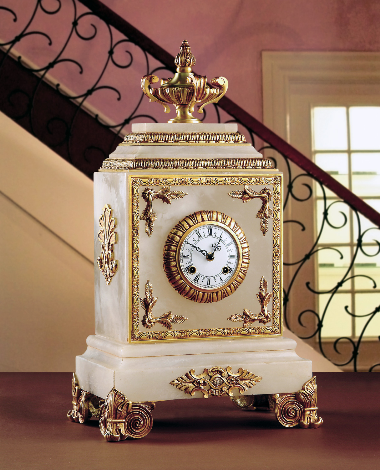 M-A120 White Alabaster Clock - Image 1