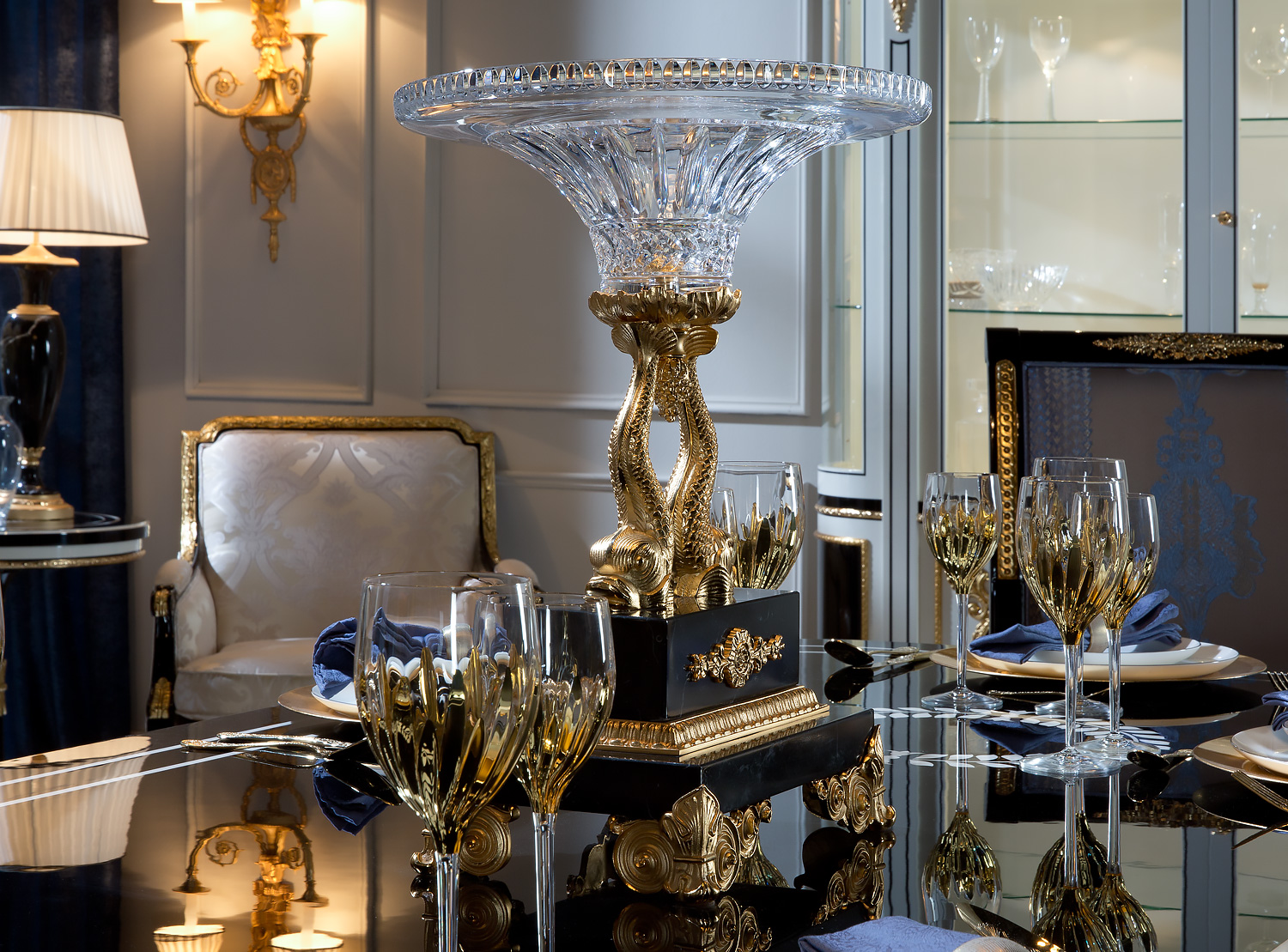 M-A137 Crystal And Marble Centerpiece - Image 2