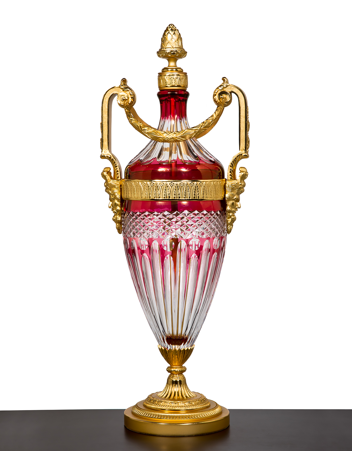 M-A139-2 Ruby Red Crystal Urn - Image 1