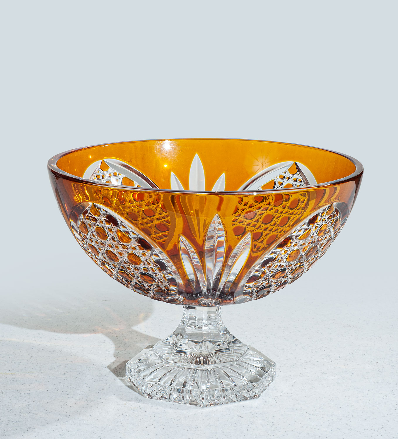 CDM-524-285 10" Amber Crystal Bowl - Image 1