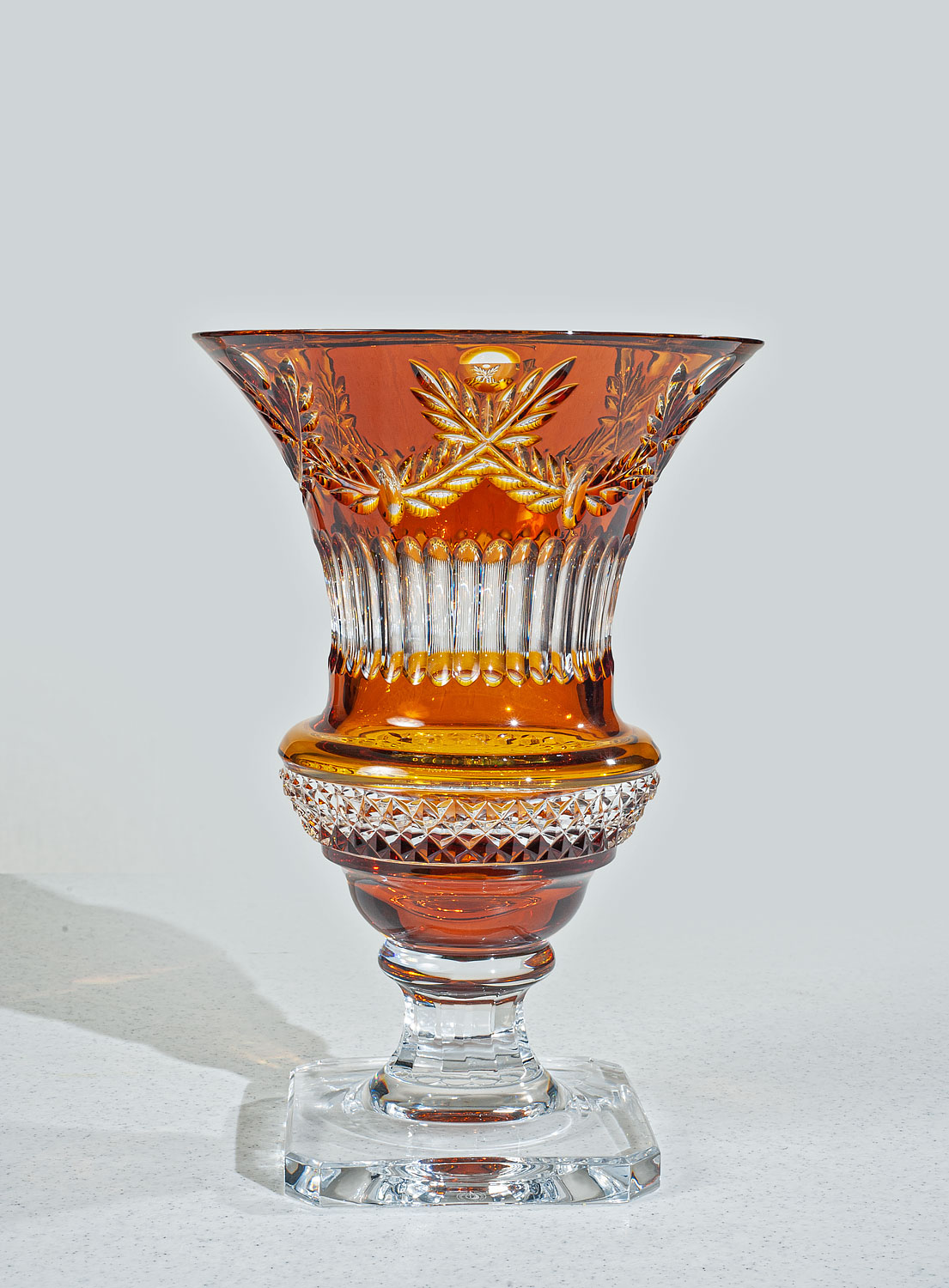 CDM-720-304 12" Amber Crystal Vase - Image 1