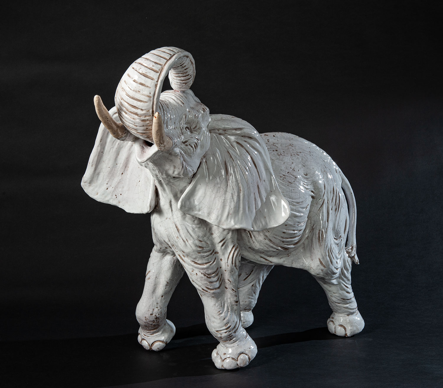 CEC-28 White Terracotta Elephant - Image 1