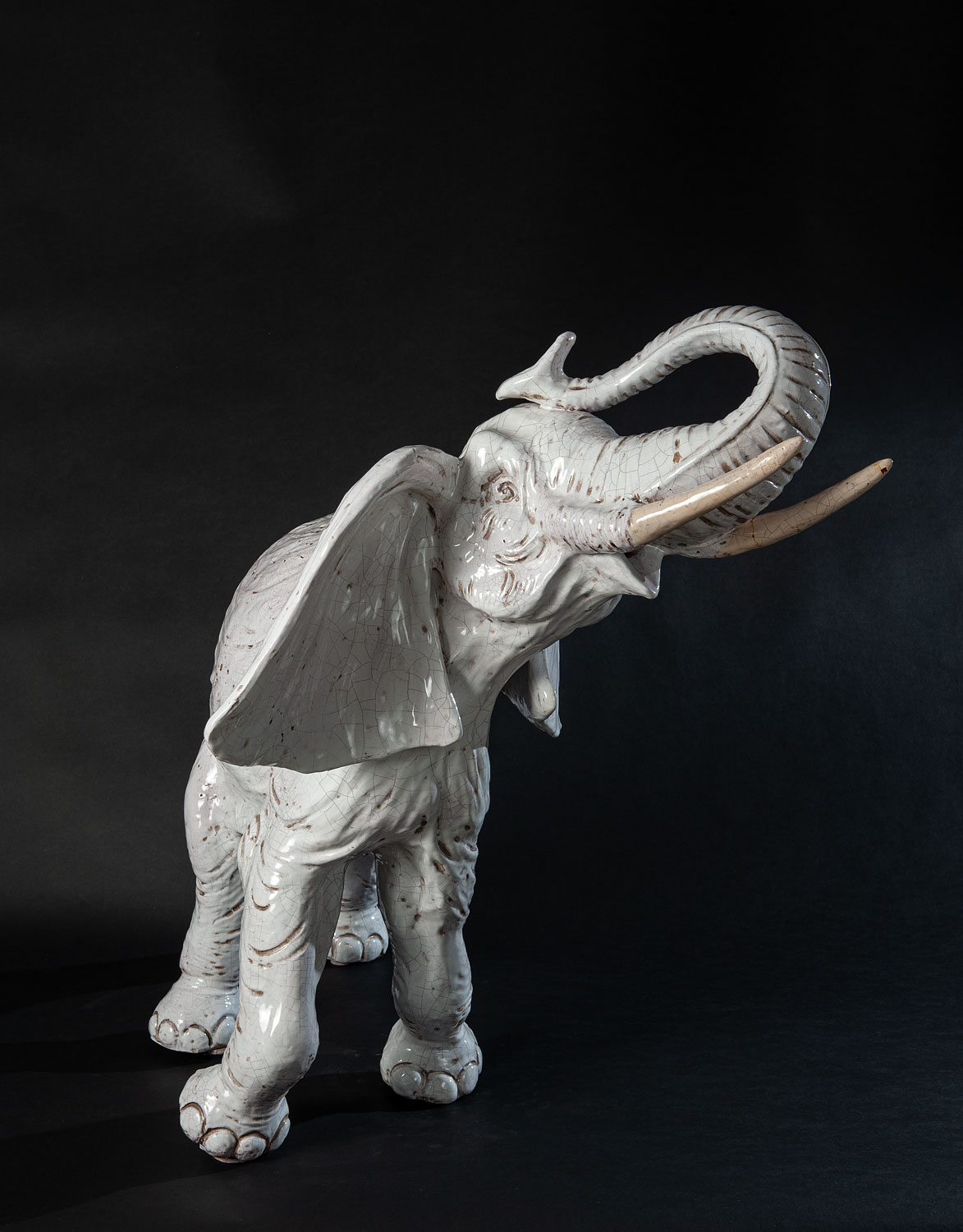 CEC-28 White Terracotta Elephant - Image 2