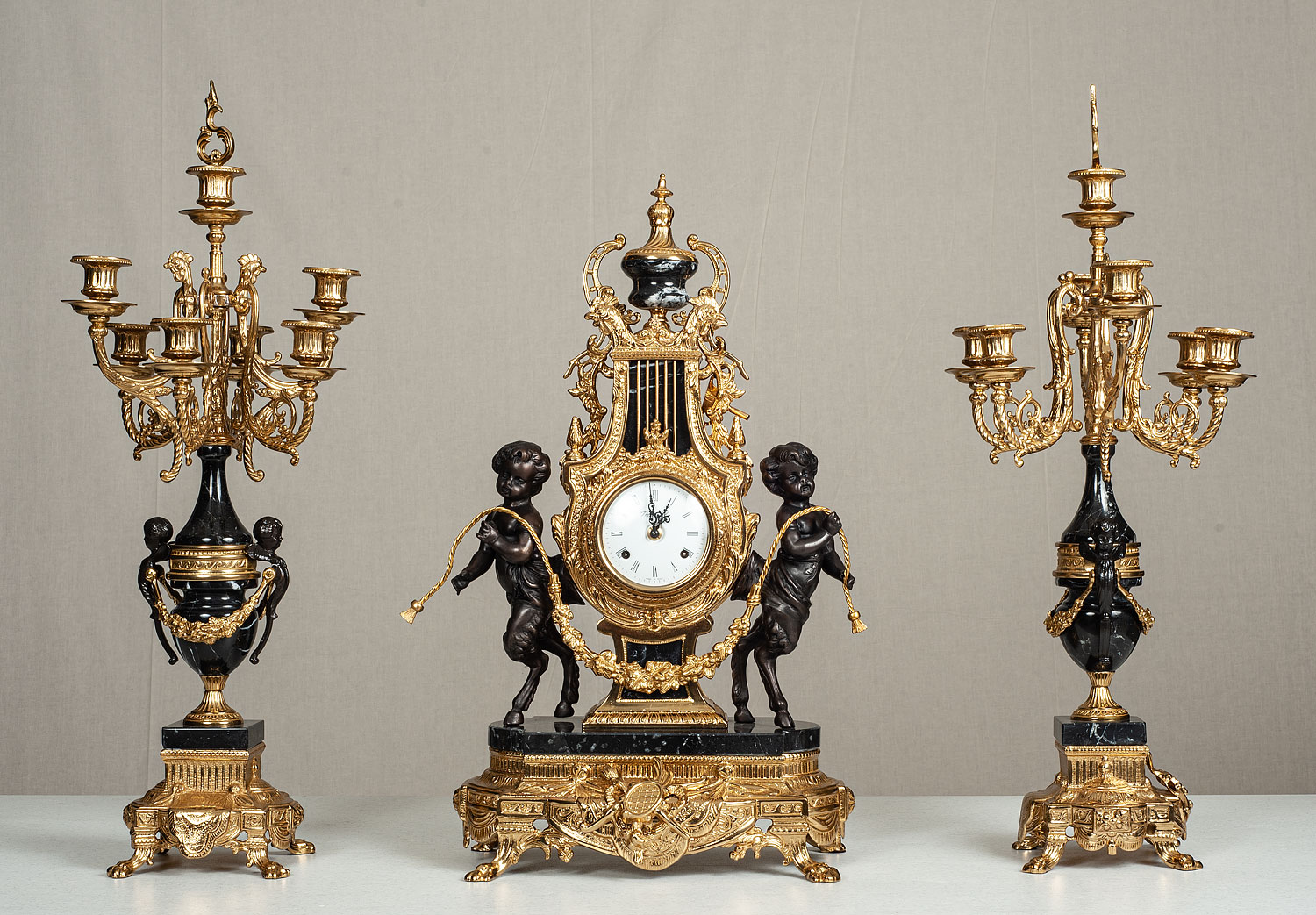 F-9B-62B-SET Clock and Candelabra Set - Image 1