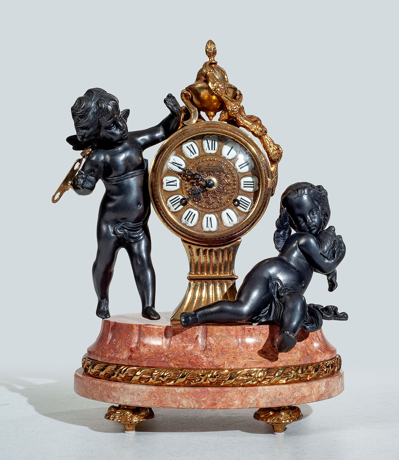F-OB-30 Breccia Marble Mantle Clock - Image 1